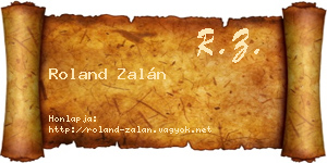 Roland Zalán névjegykártya